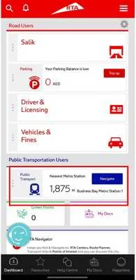Download the app and click Public Transport