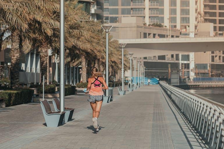 a woman running