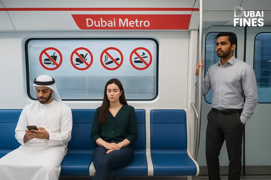 Dubai Metro Fines Things You Can’t Do While Riding the Train